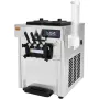 Commercial Ice Cream Machine, 18-28 L/H Yield, 1650W 3-Flavor Countertop Soft Serve Ice Cream Maker, 2 x 5.5L Stainless Steel Cy