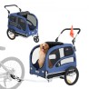Dogcykeltrailer, understøtter op til 100 lbs, 2-i-1 kæledyrs klapvogn Cart Bicycle Carrier, Easy Folding Cart Ramme med hurtig