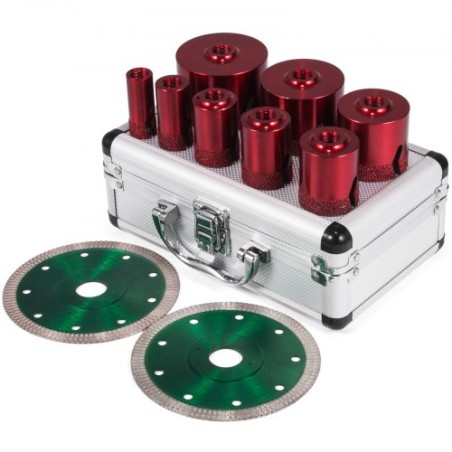 8 PCS Diamond Hole Set Set Diamond Drill Core Bits, M14 20/25/32/35/40/50/60/68 mm med 2 savblad, hul savskærerbor