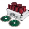 8 PCS Diamond Hole Set Set Diamond Drill Core Bits, M14 20/25/32/35/40/50/60/68 mm med 2 savblad, hul savskærerbor