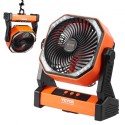 203.2mm Portable Fan Rechargeable with LED Lantern 4 Speeds Adjustable