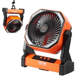 203.2mm Portable Fan Rechargeable with LED Lantern 4 Speeds Adjustable