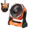 203.2mm Portable Fan Rechargeable with LED Lantern 4 Speeds Adjustable