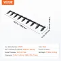 Bucket Tooth Bar, 72'', Heavy Duty Tractor Bucket 9 Teeth Bar for Loader Tractor Skidsteer, 4560 lbs Load-Bearing Capacity Bolt