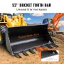Bucket Tooth Bar, 53'', Heavy Duty Tractor Bucket Teeth Bar for Sub-Compact Tractor Loader, 4560 lbs Load-Bearing Capacity, Fits