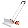 Snow Shovel with Wheels, 30 inch Snow Shovel for Driveway, Metal Snow Shovel Pusher for Snow Removal, Heavy Duty Shovel Pusher