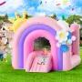 Inflatable Bounce House, Indoor Outdoor Playhouse Trampoline, Kid Jumping Bouncer with Blower, Slide, Storage Bag, Family Backya