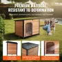 Outdoor Dog House, Waterproof Insulated Dog House with Elevated Floor, Anti-Bite Wood Dog House Outdoor Iron Frame, Open Roof, f