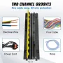 5 PCs Cable Protector Ramp, 2 Channel, 10000 kg/axle Capacity 91.8x25x4.3 cm Heavy Duty TPU Wire Cover Ramp Hose Protector Ramp 