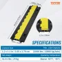 5 pcs kabelbeskyttelsesrampe, 2 kanal, 22000 lbs/akselkapacitet