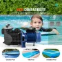 Above Ground Pool Pump, 1864W(2.5HP), 454 L/min(120 GPM) Max. Flow Single Speed Swimming Pool Pump, 220V 2850RPM 16M Max. Head L