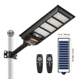 400W Solar Street Light, 800LM, LED Solar Flood Lights Outdoor with Infrared Remote Control, IP66 Waterproof Security Solar