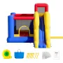 Inflatable Bounce House, Outdoor High Quality Playhouse Trampoline, Jumping Bouncer with Blower, Slide, and Storage Bag, Family 