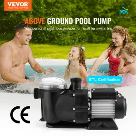 Over jorden swimmingpoolpumpe, 1500W/2,0 hk, 115 g PM enkelthastigheds swimmingpoolpumpe, hastighed 2850rpm, løft hovedpool