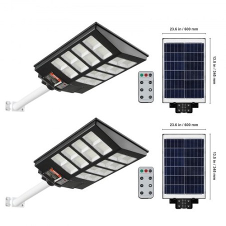 2PCS 800W LED Solar Street Light 1400LM Solar Motion Sensor Lamp Outdoor