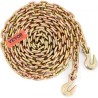 Transportbindekæde, 7100 lbs arbejdsbelastning, 3/8 '' x 20 'G80 TOW -kædebånd ned med Grab Hooks, DOT -certificeret,