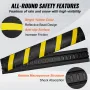 2PCs Rubber Speed Hump 183 x 30 x 4.5 cm, 2 Channel, 100000 kg Capacity Heavy Duty Traffic Speed Bump, with High Reflective Yell