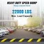 Rubber Speed Hump 183 x 30 x 4.5 cm, 2 Channel, 10000 kg Load Capacity Heavy Duty Traffic Speed Bump, with High Reflective Yello