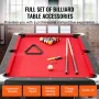 Billiards Table, 192 cm Pool Table, Portable Foldable Space-Saving Table, Billiard Table Set Includes Balls, Cues, Chalks and Br
