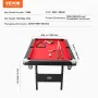Billiards bord, 6,3 ft poolbord, bærbart sammenfaldende