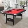Billiards Table, 192 cm Pool Table, Portable Foldable Space-Saving Table, Billiard Table Set Includes Balls, Cues, Chalks and Br