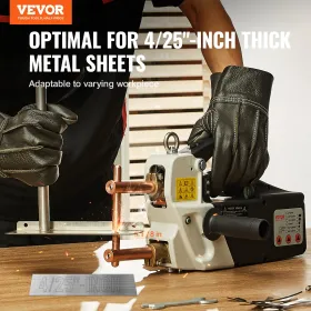 Portable Spot Welder, 4/25-inch Thick Spot Welder Machine with 9.2KVA Input Capacity, Handheld Welding Tip Gun Metal Sheet Spot