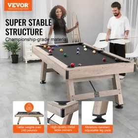 Billiards bord, 7 ft poolbord, juster benene stabile