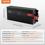 Ren sinusbølgeffekt inverter 3000W DC12V til AC230V LCD