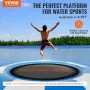 Inflatable Water Bouncer, 6.5ft Recreational Water Trampoline, Portable Bounce Swim Platform with 3-Step Ladder & Electric Air P