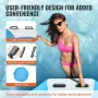 Inflatable Water Bouncer, 6.5ft Recreational Water Trampoline, Portable Bounce Swim Platform with 3-Step Ladder & Electric Air P