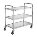 Kitchen Utility Cart, 3 Tiers, Wire Rolling Cart with 450LBS Capacity, Steel Service Cart on Wheels, Metal Storage Trolley with