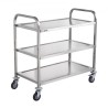 Kitchen Utility Cart, 3 Tiers, Wire Rolling Cart with 450LBS Capacity, Steel Service Cart on Wheels, Metal Storage Trolley with