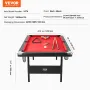 Billiards Table, 213 cm Pool Table, Portable Foldable Space-Saving Table, Billiard Table Set Includes Balls, Cues, Chalks and Br