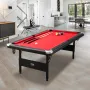Billiards Table, 213 cm Pool Table, Portable Foldable Space-Saving Table, Billiard Table Set Includes Balls, Cues, Chalks and Br