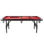 Billiards Table, 213 cm Pool Table, Portable Foldable Space-Saving Table, Billiard Table Set Includes Balls, Cues, Chalks and Br