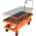 Hydraulic Lift Table Cart, 1760lbs Capacity 59" Lifting Height, Manual Double Scissor Lift Table with 4 Wheels and Non-slip