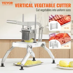 Commercial Vegetable Slicer, 1/4 and 1/2 inch Tomato Slicer, Stainless Steel and Aluminum Alloy Vegetable Cutter Slicer, Manual