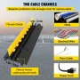  4 Pack Rubber Cable Protector Ramp 103x25.5x5 cm 2 Channel Heavy Duty 66000lbs Load Capacity Cable Wire Cord Cover Ramp Speed B