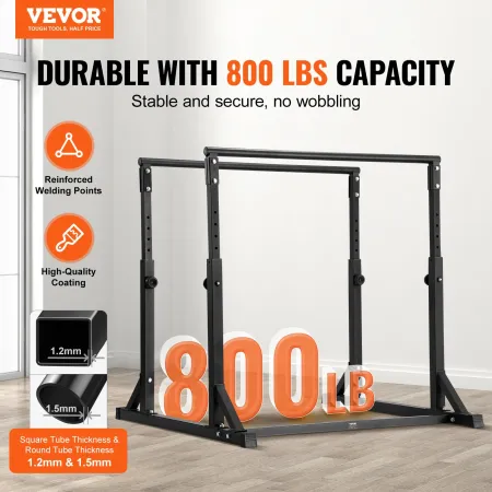 Dip Bar, 363 kg Capacity, Heave Duty Dip Stand Station with Adjustable Height, Fitness Workout Dip Bar Station Stabilizer Parall