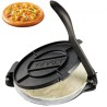 Tortilla Press, 8 Inch Tortilla and Roti Maker, Cast Iron Heavy Duty Tortilladora Press, Pre-Seasoned Pataconera Maker with 100