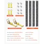 E Track Tie-Down Rail Kit, 18PCS 5' E-Tracks Set Includes 4 Steel Rails & 8 O-Ring Anchors & 4 Tie-Offs with D-Ring & 2 Ratchet 