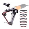 Belt Sander Adapter for Angle Grinder, Pipe or Tube Sanding Attachment with M14 Metric Thread and 10PCS Sanding Belts, Belt