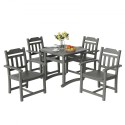 5 Pieces Patio Dining Set, Outdoor Square Furniture Table and Chairs, All Weather Garden Furniture Table Sets, HIPS Small Patio