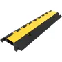  4 Pack Rubber Cable Protector Ramp 103x25.5x5 cm 2 Channel Heavy Duty 66000lbs Load Capacity Cable Wire Cord Cover Ramp Speed B