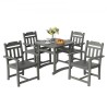 5 Pieces Patio Dining Set, Outdoor Square Furniture Table and Chairs, All Weather Garden Furniture Table Sets, HIPS Small Patio