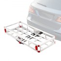 49.4 x 22.4 x 7.1 in Hitch Cargo Carrier, 500lbs Loading Capacity Trailer Hitch Mounted Cargo Basket, Rust-proof Aluminum