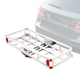 49.4 x 22.4 x 7.1 in Hitch Cargo Carrier, 500lbs Loading Capacity Trailer Hitch Mounted Cargo Basket, Rust-proof Aluminum