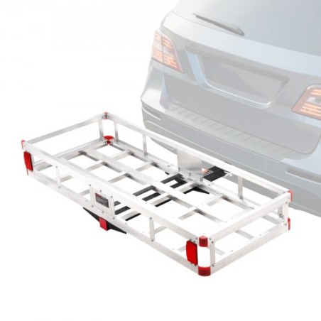 49,4 x 22,4 x 7,1 i Hitch Cargo Carrier, 500 kg Loading Capacity Trailer Hitch Montered Cargo Basket, Rust-Proof Aluminium