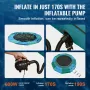 Inflatable Water Bouncer, 10ft Recreational Water Trampoline, Portable Bounce Swim Platform with Slide, 3-Step Ladder & Electric