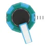 Inflatable Water Bouncer, 10ft Recreational Water Trampoline, Portable Bounce Swim Platform with Slide, 3-Step Ladder & Electric